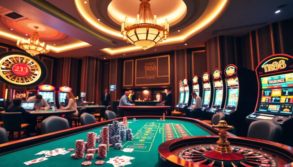 Experience TR88 GAME excitement with vibrant casino gaming elements and dazzling decor.