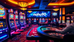 Experience the excitement of nohu90 casino gameplay with vibrant slot machines and engaging tables.