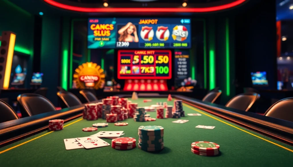 Witness the thrilling online gambling atmosphere at https://zk88.club/ with vibrant poker chips and engaging gaming tables.