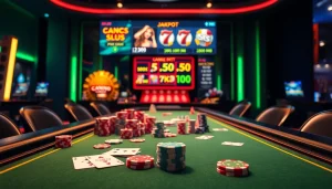 Witness the thrilling online gambling atmosphere at https://zk88.club/ with vibrant poker chips and engaging gaming tables.