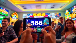 Online gambling experience at 566, showcasing mobile interface and game promotions.