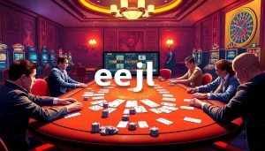Engage with eejl casino excitement at an elegantly designed gaming table.