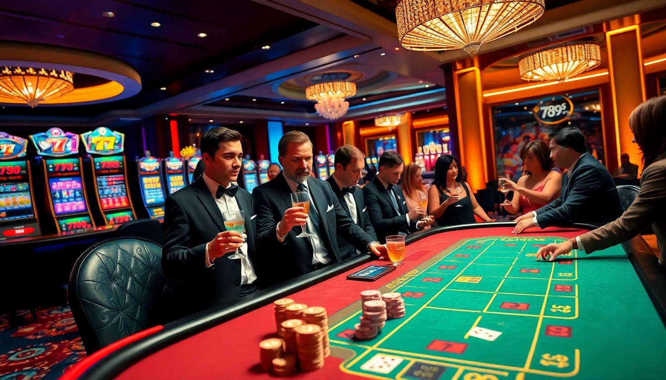 Engaging scene at 789bet casino showcasing vibrant gaming tables and enthusiastic players.
